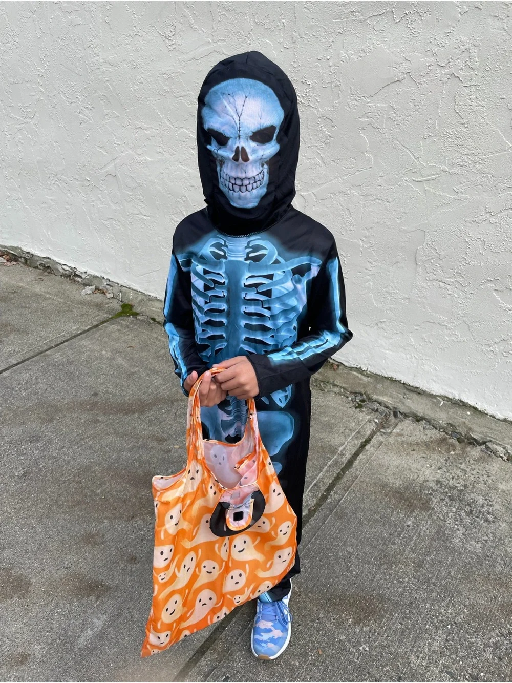Kids' X-Ray Skeleton Halloween Costume Jumpsuit with Accessories | M (8)